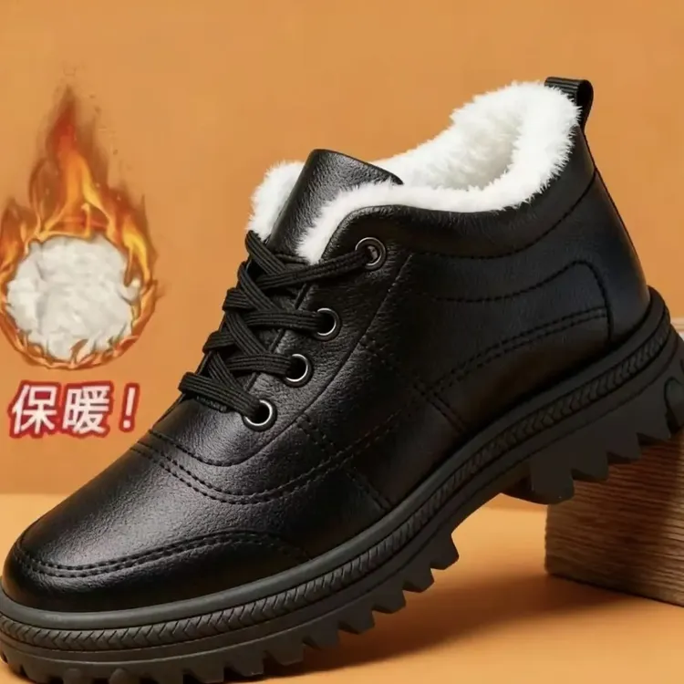 全国包邮—高帮男士棉鞋冬季加绒加厚保暖防滑厚底休闲爸爸棉皮鞋