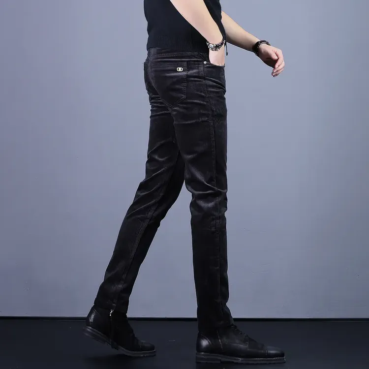 2025新款高端男士灯芯绒休闲裤韩版潮流小直筒裤子条绒轻商务西裤