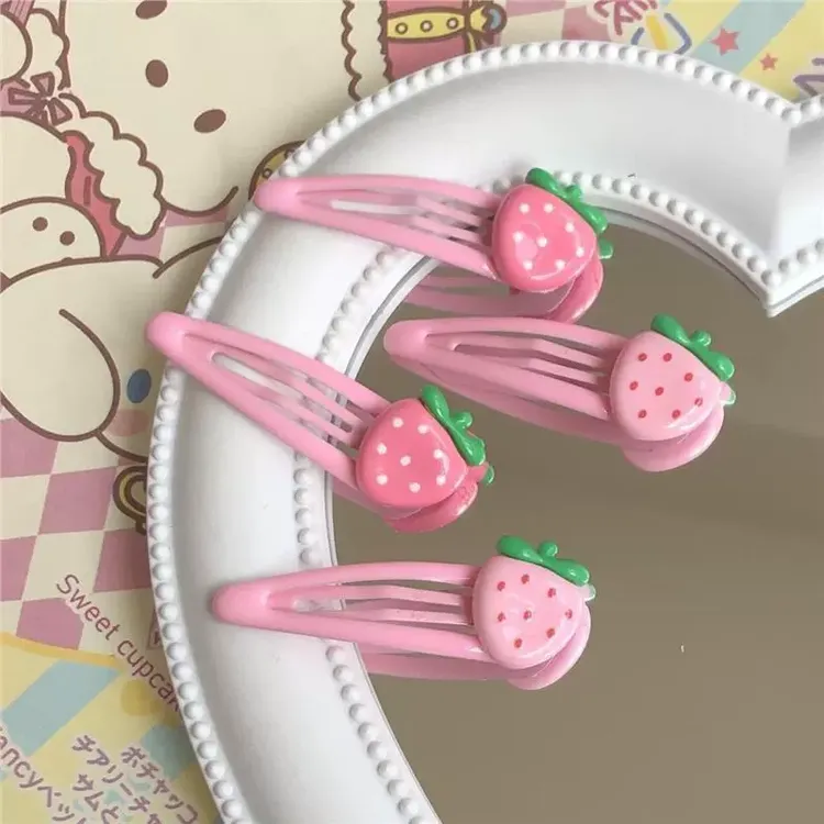多巴胺卡通草莓bb夹ins少女甜美粉嫩发夹刘海边夹儿童发饰发卡