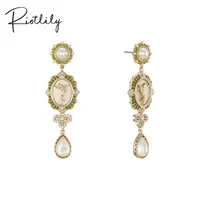 RiotLILY/艾特里里 合金仿珍珠耳饰 飞鸟集系列耳环优雅复古长款