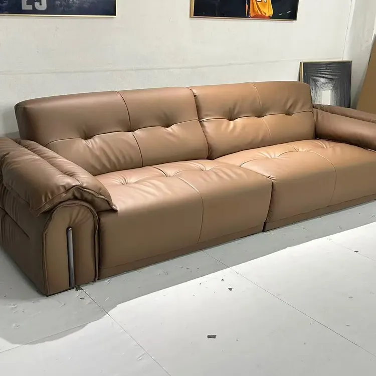 意卡森年3米头层牛皮沙发
