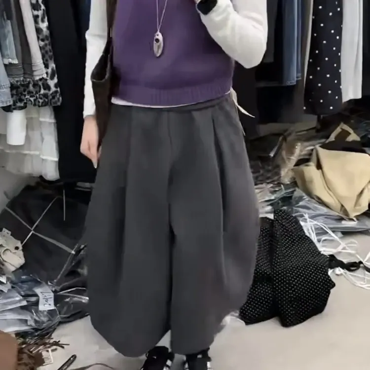 8807妮料网红加厚宽松灯笼气球裤适合多种身材