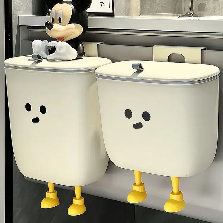 厨房壁挂垃圾桶翻盖式大容量可爱家用创意收纳免打孔带盖免弯腰