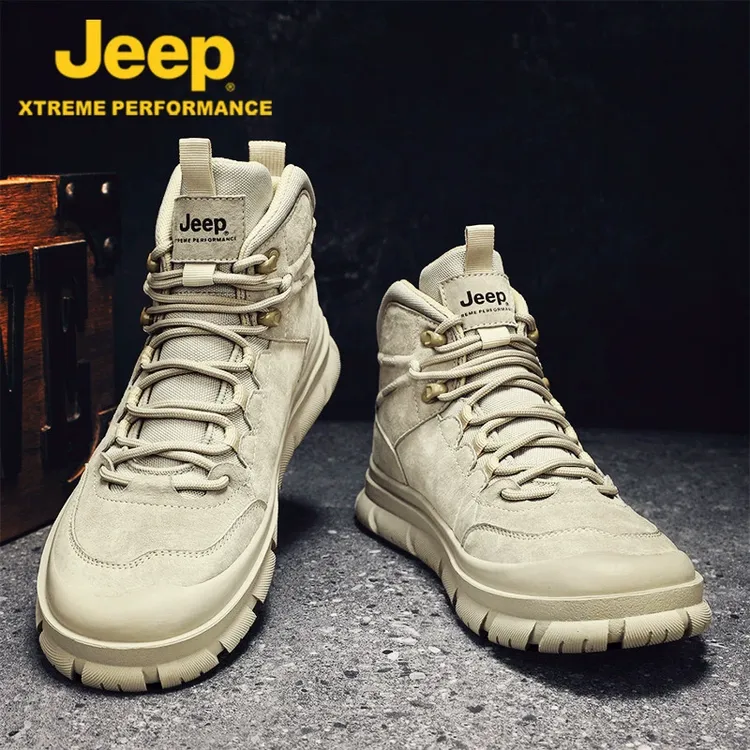 jeep吉普马丁靴男款冬季品牌男鞋2024新款高帮雪地靴子男士工装靴