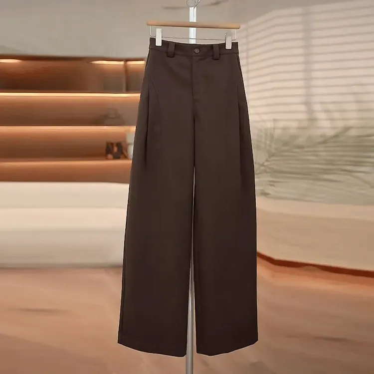 2025秋季新款弯刀裤女香蕉裤高腰直筒阔腿裤宽松显瘦休闲长裤宽松