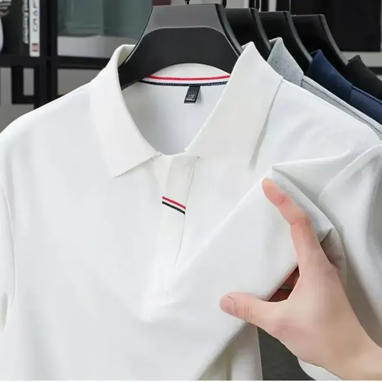 【简约高定款】2025运动新款高档男士丝光棉短袖POLO衫商务休闲大码