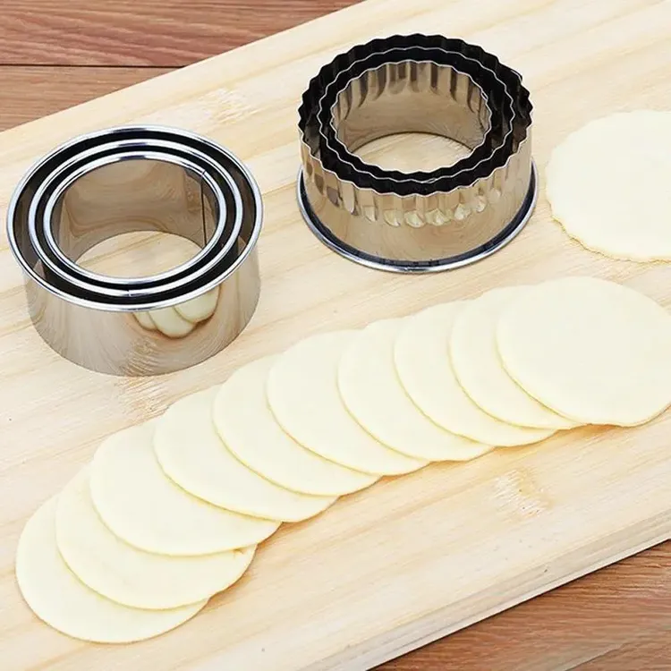 不锈钢切饺子皮工具家用包饺子神器圆形花边压水饺皮刀制作器