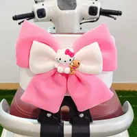电动车蝴蝶结摆件挂饰可爱卡通kt猫电瓶摩托车挂件后备箱车尾饰品