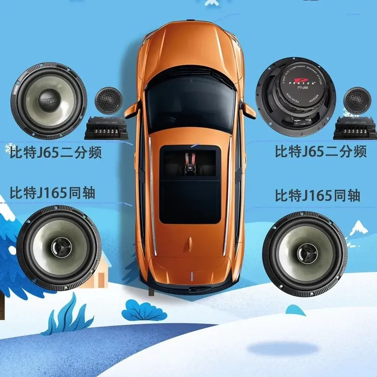 汽车音响改装6.5寸套装同轴喇叭银盆中低音无损升级车载高音质