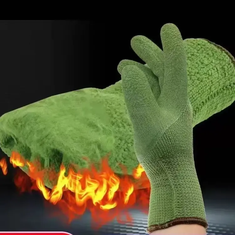 弘泉保暖手套零下30度防寒保暖干活耐磨手套加绒加厚轮胎胶手套