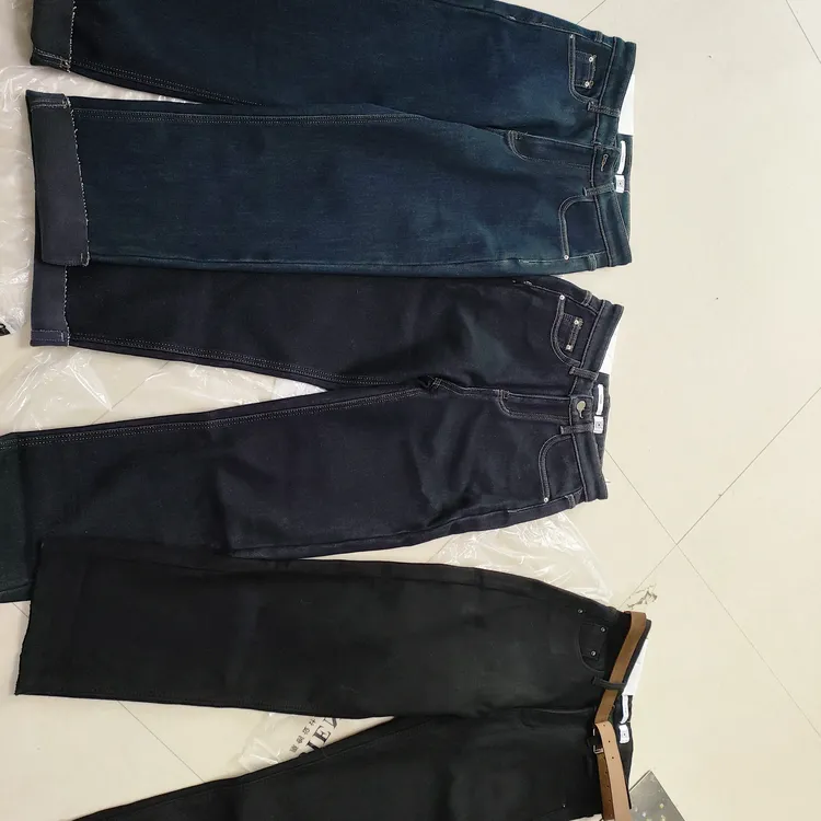 U韩 9999 加绒加厚高腰显瘦百搭直筒牛仔裤