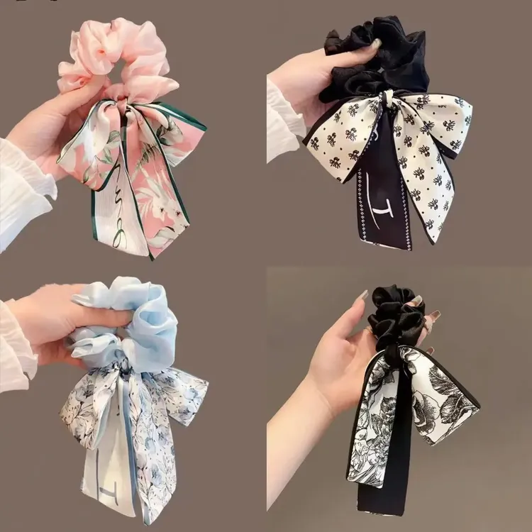 蝴蝶结发带女2025新款飘带头绳大肠发圈高级感扎头发皮筋发饰发圈