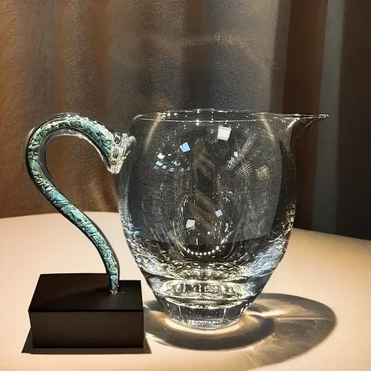 水晶松石陶瓷绿公道杯防烫分茶耐热手工高品质绿色高档网红茶器