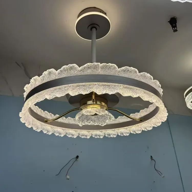 简约餐厅客厅卧室吊扇灯大风力家用一体灯具