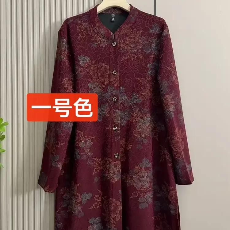 625四季提花薄款开襟妈妈装（衣长90左右）