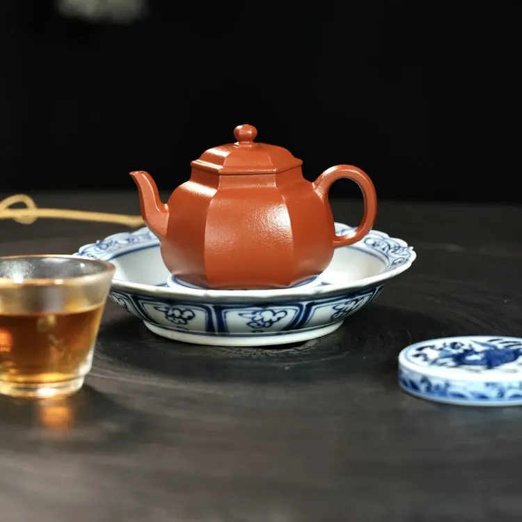 全手工·精品【六方居士】紫砂壶原矿极品朱泥·130cc·7孔