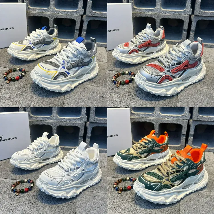 设计师款男鞋潮鞋男士百搭双层透气厚底增高复古个性运动鞋老爹鞋