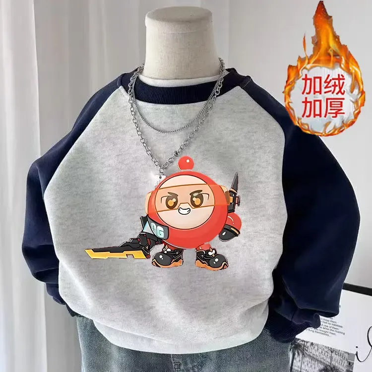 2025蛋仔派对新款插肩男女小中儿童秋冬季长袖卫衣圆领宽松上衣潮