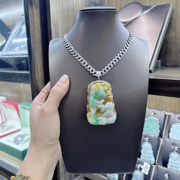 合金莫桑石仿水晶耳饰 气质A货黄加绿山水特色件基地质检带证发货