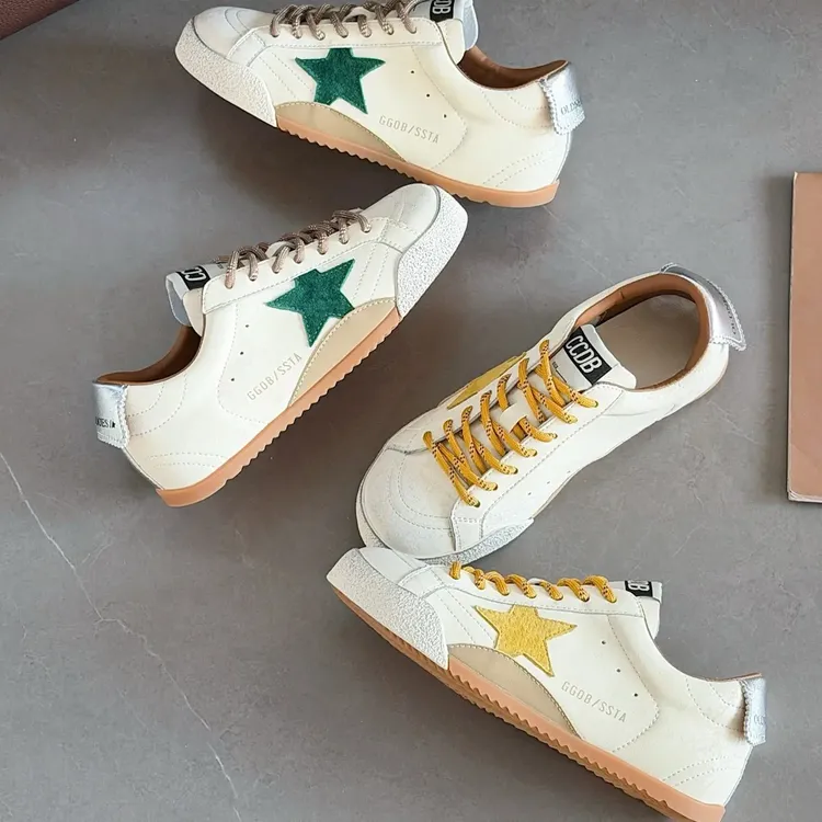 系带复古做旧星星增高透气厚底休闲女板鞋四季通用运动