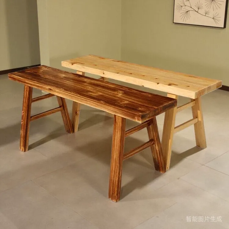 【可定制长条凳】仿古碳化木凳长凳餐桌加宽换鞋条凳实木长条火锅凳