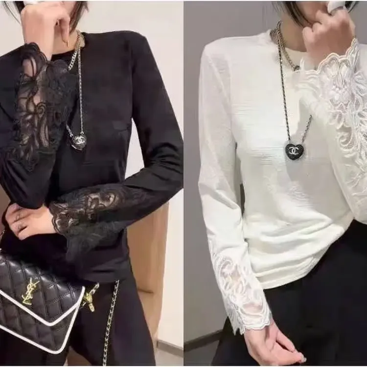 新中式加绒加厚提花修身显瘦打底衫女国风内搭上衣