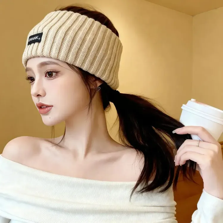 【2025新款针织发带】女时尚防风运动饰套发箍毛绒宽边GQ