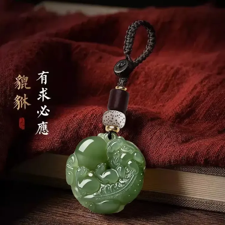 古法雕刻有求必应招財进宝随身驾车貔貅钥匙扣驾车个人用品