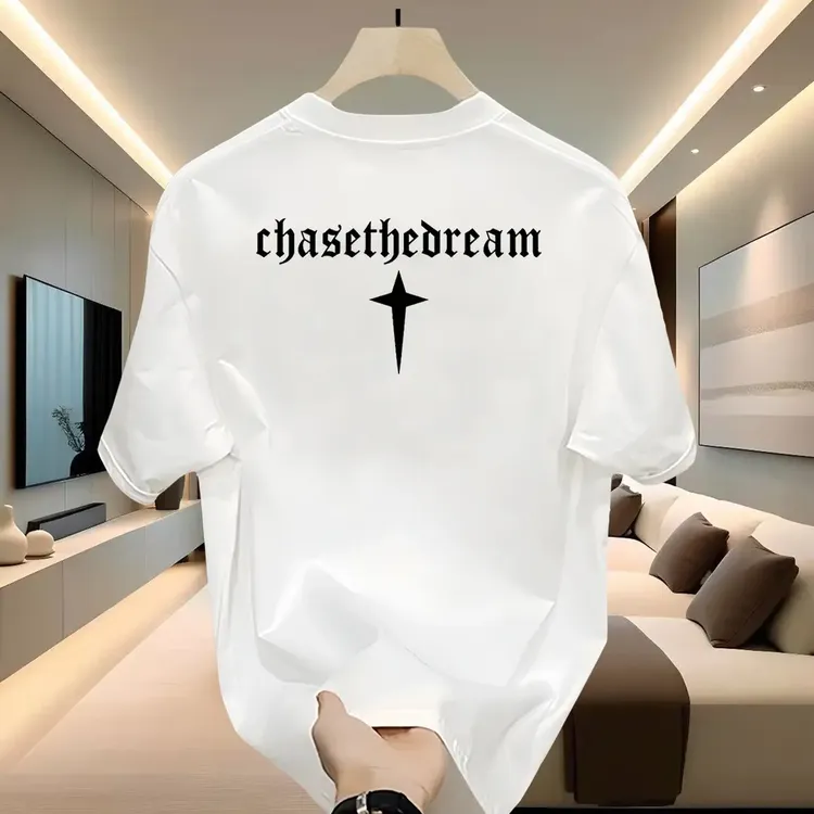 潮牌爆款轻奢时尚男装ins短袖T恤上衣夏季2025新款休闲百搭上衣服