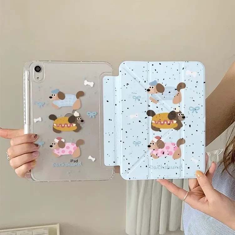 蓝色腊肠狗适用苹果iPadA16平板保护套202511寸华为平板壳小米pad