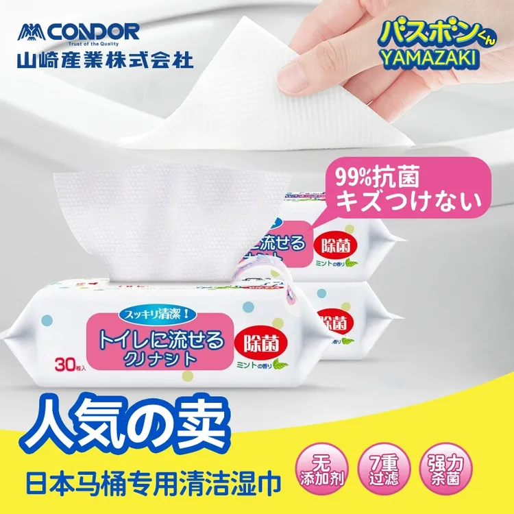 CONDOR水解清洁消毒湿巾家用卫生间厕所马桶盖圈杀菌一次性湿纸巾