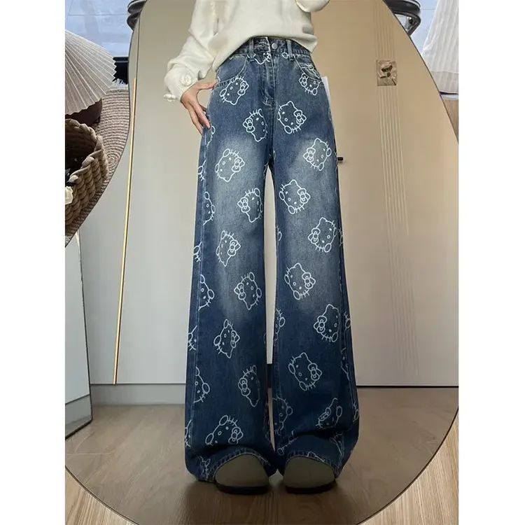 满印kitty猫咪女设计感小众新款2025年流行网红女裤