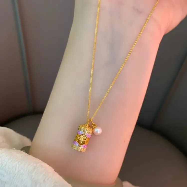 藏式粉金色新款扎基拉姆项链女民族风氛围感小饰品貔貅吊坠款式