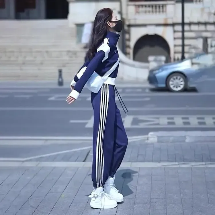 加绒加厚卫衣套装女秋冬2025新款炸街休闲运动两件套时尚洋气减龄