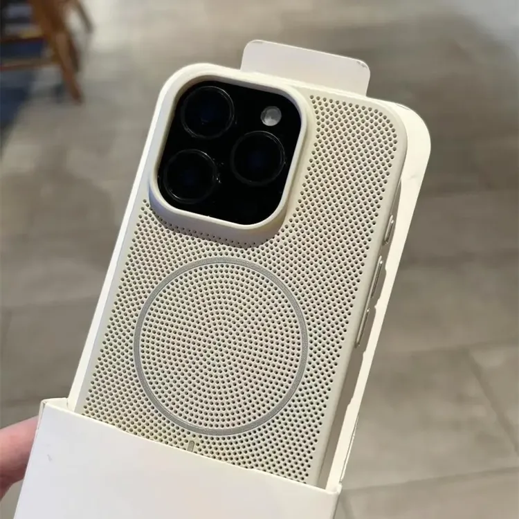 清新散热适用苹果16promax手机壳iPhone15/14Pro简约13细磁吸圈12