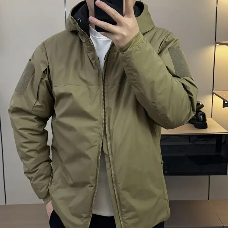 秋冬男士加厚连帽防风防水保暖户外商务休闲棉服
