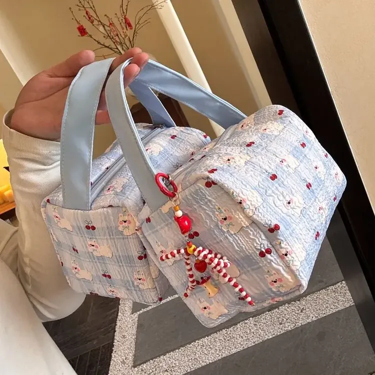 新款便携可爱手提包大容量高颜值化妆包立体型旅行外出百搭收纳包