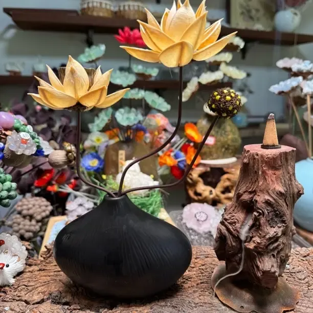 【春华秋实】高档中式禅意干花纯手工家居摆件天然客厅茶室博古架