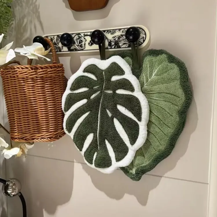 芋见龟背挂饰仿真叶子加大擦手巾可爱挂式小毛巾珊瑚绒