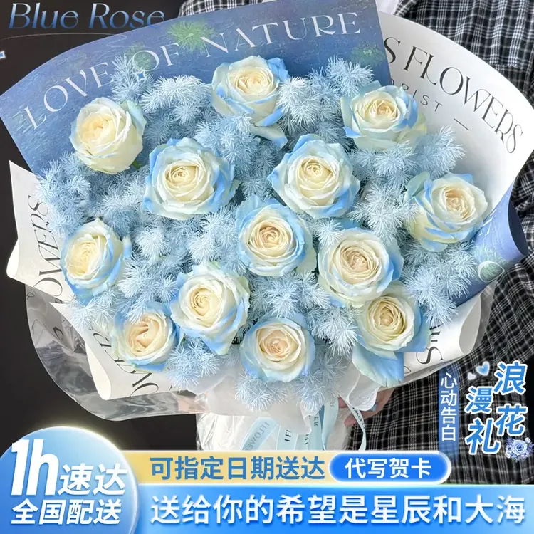 送男生玫瑰花束鲜花订购小时达的同城速配送生日礼物花店附近团购