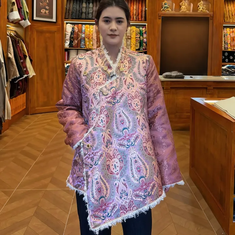 冬季加绒外套拼接撞色款大羊卷毛