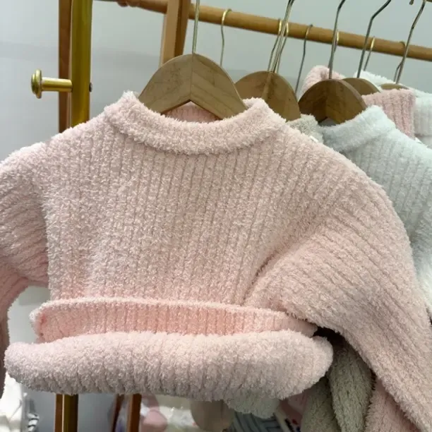 软呼呼儿童毛衣男女童中大童打底衫童装纯色不起球加厚毛衣