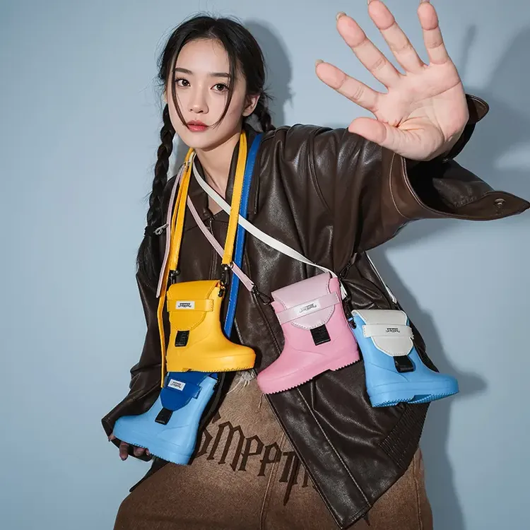 新款雨鞋包女单肩斜挎小包鞋子包包小众原创设计时尚百搭H331