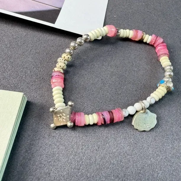 合金项链 EnSage拼色编织串珠女甜美