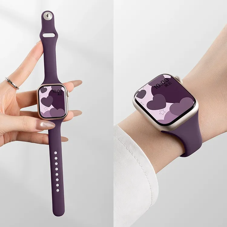 适用苹果S10手表iwatch表带applewatch9运动8硅胶腕带女款SE夏天