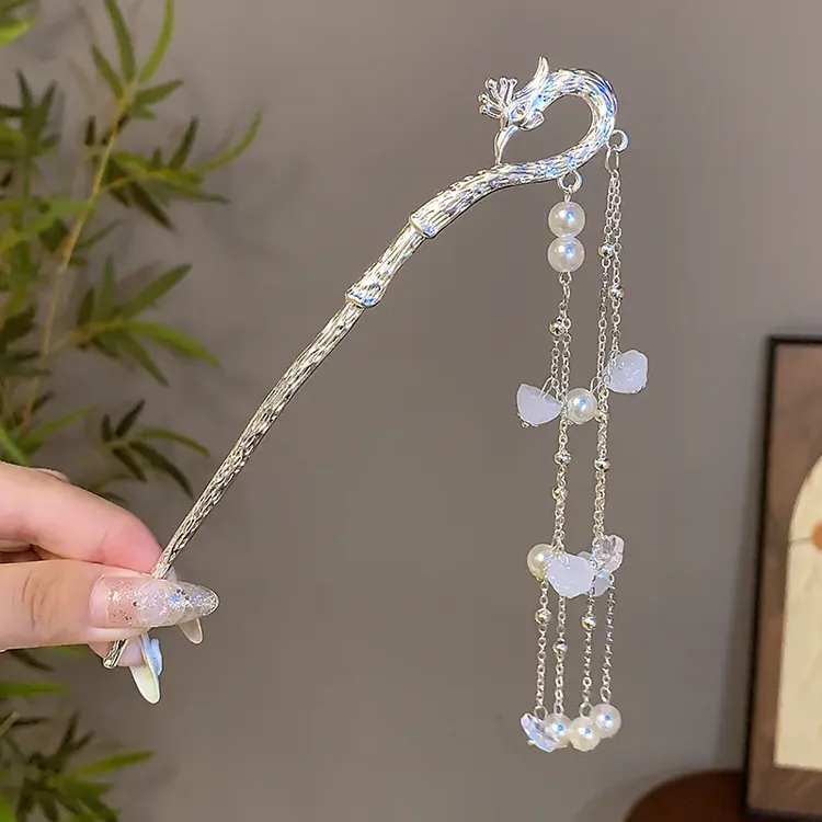 头饰2024年流苏配饰新中式发簪古风发饰新款马面裙旗袍凤凰簪子