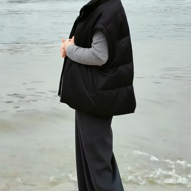 秋冬女款休闲懒惰风鹅绒马甲