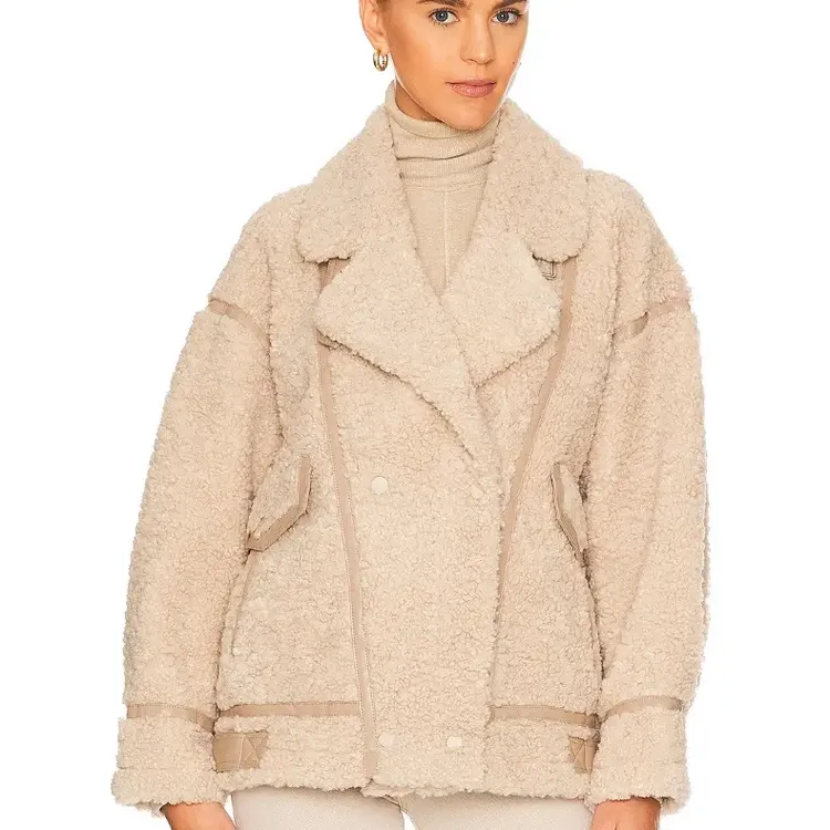 [冬季新品]LAMARQUE 羊羔毛翻领外套西装领保暖夹克REVOLVE女款