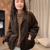 D223-百搭休闲西装上衣秋冬显瘦网红宽松复古短外套韩版