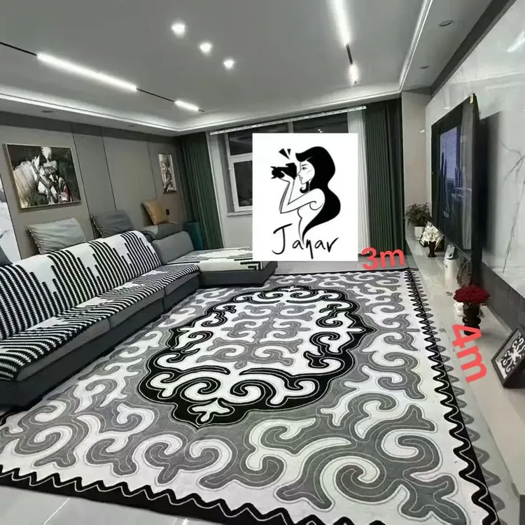 4×3m民族风正品雪尼尔地毯质感特别好加厚的客厅地毯下面做的防滑